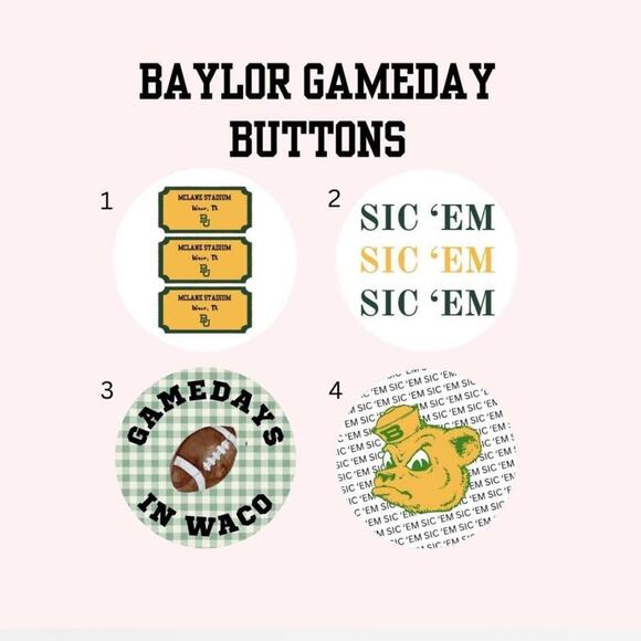 Baylor game day buttons - Picture 1 of 1